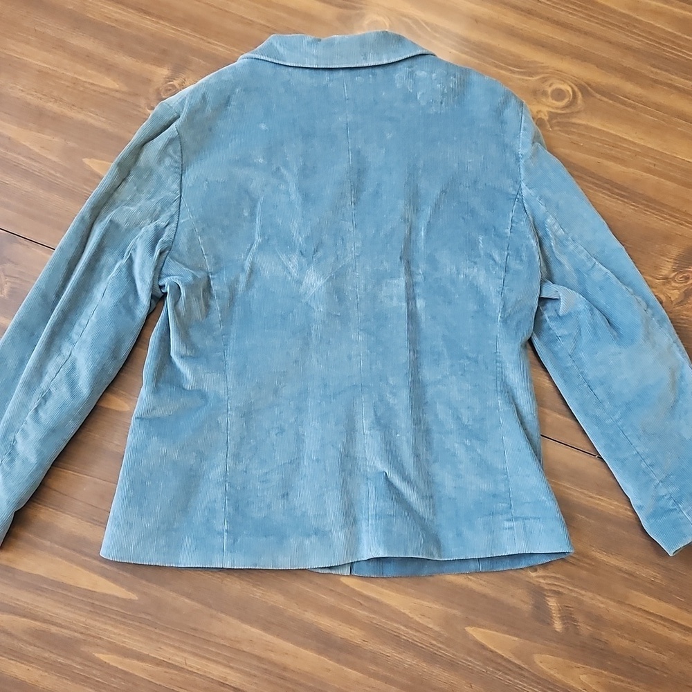 LL Bean Blue Corduroy Blazer with Notched Lapels - Picture 4 of 14